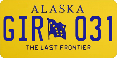 AK license plate GIR031
