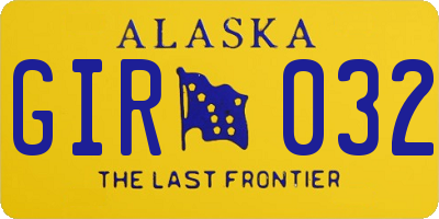 AK license plate GIR032