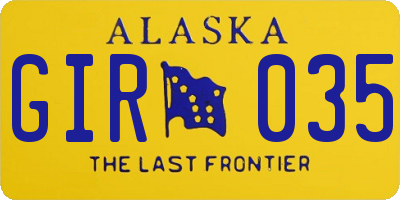 AK license plate GIR035