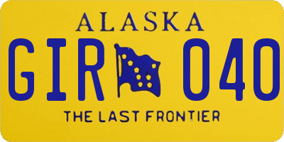AK license plate GIR040