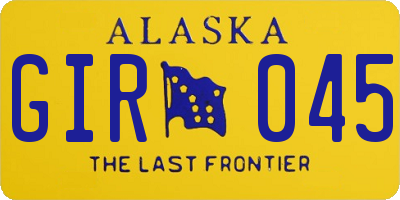 AK license plate GIR045