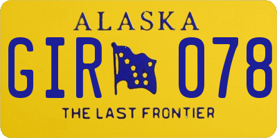 AK license plate GIR078