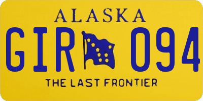 AK license plate GIR094