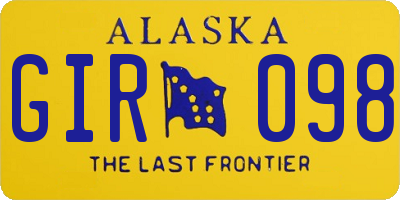 AK license plate GIR098