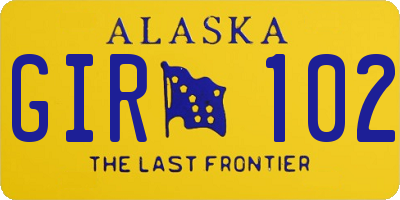 AK license plate GIR102