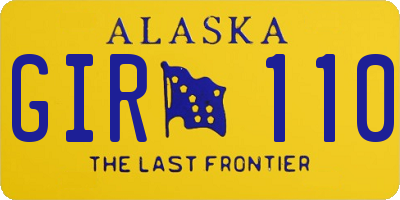 AK license plate GIR110