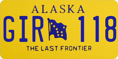 AK license plate GIR118