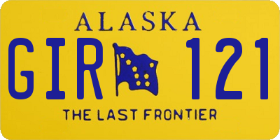 AK license plate GIR121