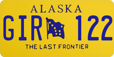 AK license plate GIR122