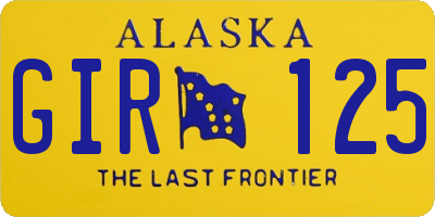 AK license plate GIR125