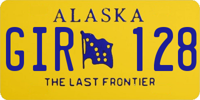 AK license plate GIR128