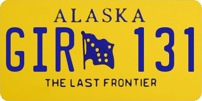 AK license plate GIR131