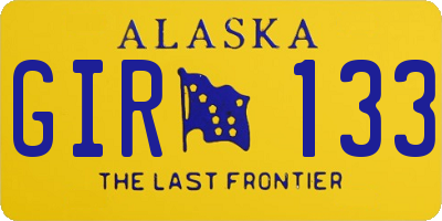 AK license plate GIR133