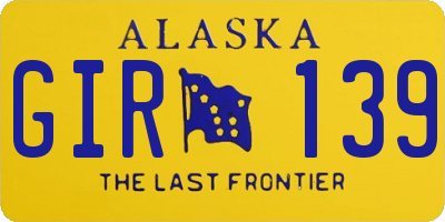 AK license plate GIR139