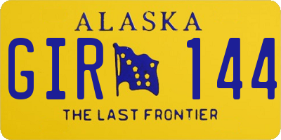 AK license plate GIR144