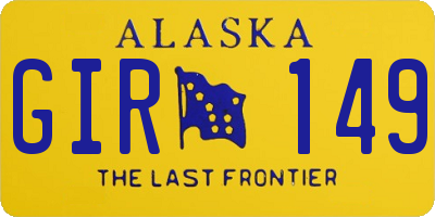AK license plate GIR149