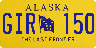 AK license plate GIR150