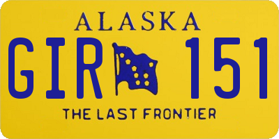 AK license plate GIR151