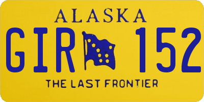 AK license plate GIR152