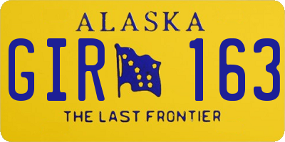 AK license plate GIR163