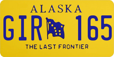 AK license plate GIR165