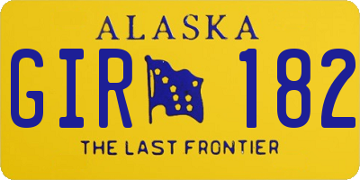 AK license plate GIR182