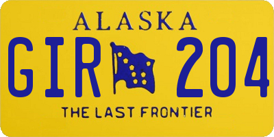 AK license plate GIR204
