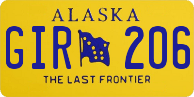AK license plate GIR206