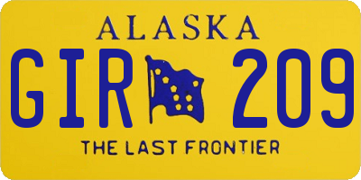 AK license plate GIR209