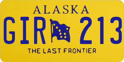 AK license plate GIR213