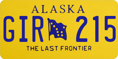 AK license plate GIR215