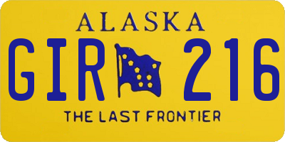 AK license plate GIR216