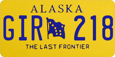 AK license plate GIR218