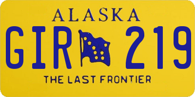 AK license plate GIR219
