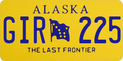 AK license plate GIR225