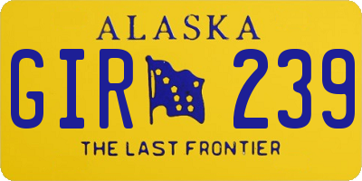 AK license plate GIR239