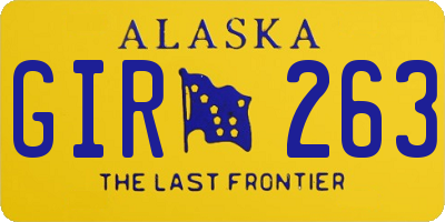 AK license plate GIR263