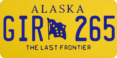 AK license plate GIR265