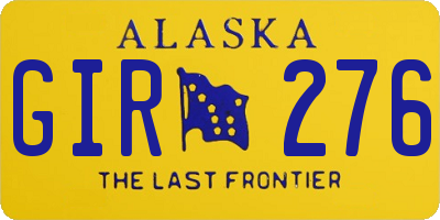 AK license plate GIR276
