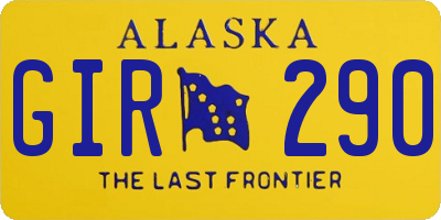 AK license plate GIR290