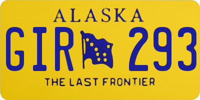 AK license plate GIR293