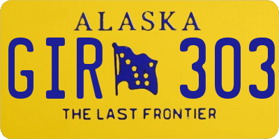 AK license plate GIR303