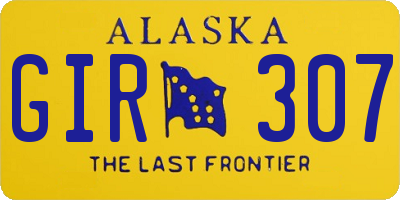 AK license plate GIR307