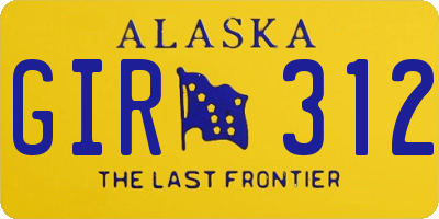 AK license plate GIR312