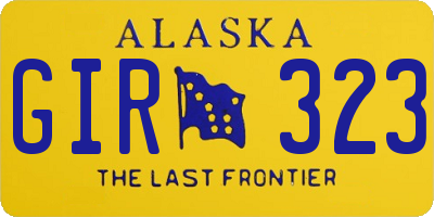AK license plate GIR323