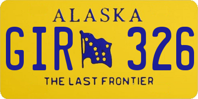 AK license plate GIR326