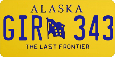 AK license plate GIR343