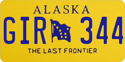 AK license plate GIR344