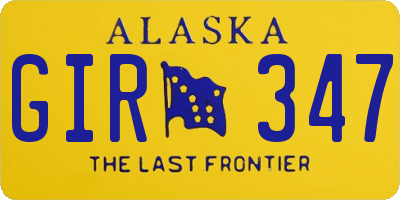 AK license plate GIR347