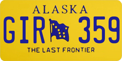 AK license plate GIR359